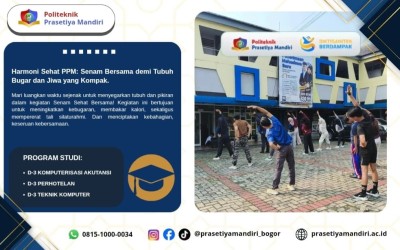 Sehat Bareng, Seru Bareng! Kegiatan Senam Bersama Politeknik Prasetiya Mandiri