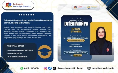 Selamat dan Sukses kepada Intan Syahril Atas Diterimanya di PT Lampung Mitra Media