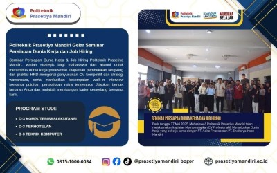 Perkuat Sinergi dengan Dunia Industri, Politeknik Prasetiya Mandiri Gelar Seminar Kerja dan Job Hiring