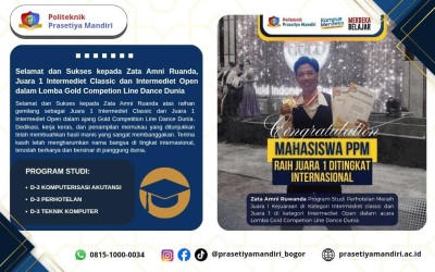 Selamat dan Sukses atas Prestasi yang Diraih Oleh Zata Amni Ruwanda Juara 1 pada Tingkat Internasional