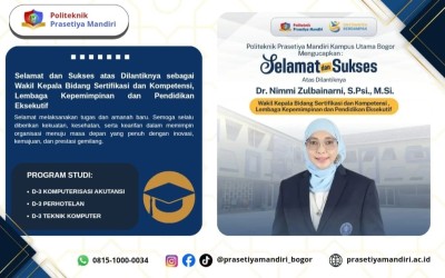 Selamat atas Pelantikan Dr. Nimmi Zulbainarni, S.Psi., M.Si. sebagai Wakil Kepala Bidang Sertifikasi dan Kompetisi Lembaga Kepemimpinan dan Pendidikan Eksekutif